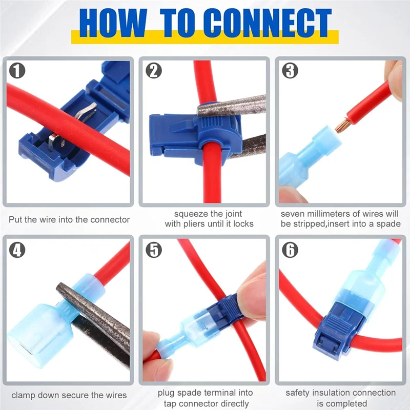 AB66-T-Tap Wire Connectors Kit Self Self-Stripping Electrical Connectors Kit For Automotive Wire Tap