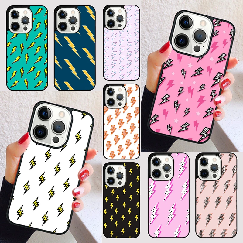 Lightning Bolt Pattern cover For iPhone 15 16 13 12 11 14 Pro Max Mini Max SE 2020 7 8 6S Plus Phone Case