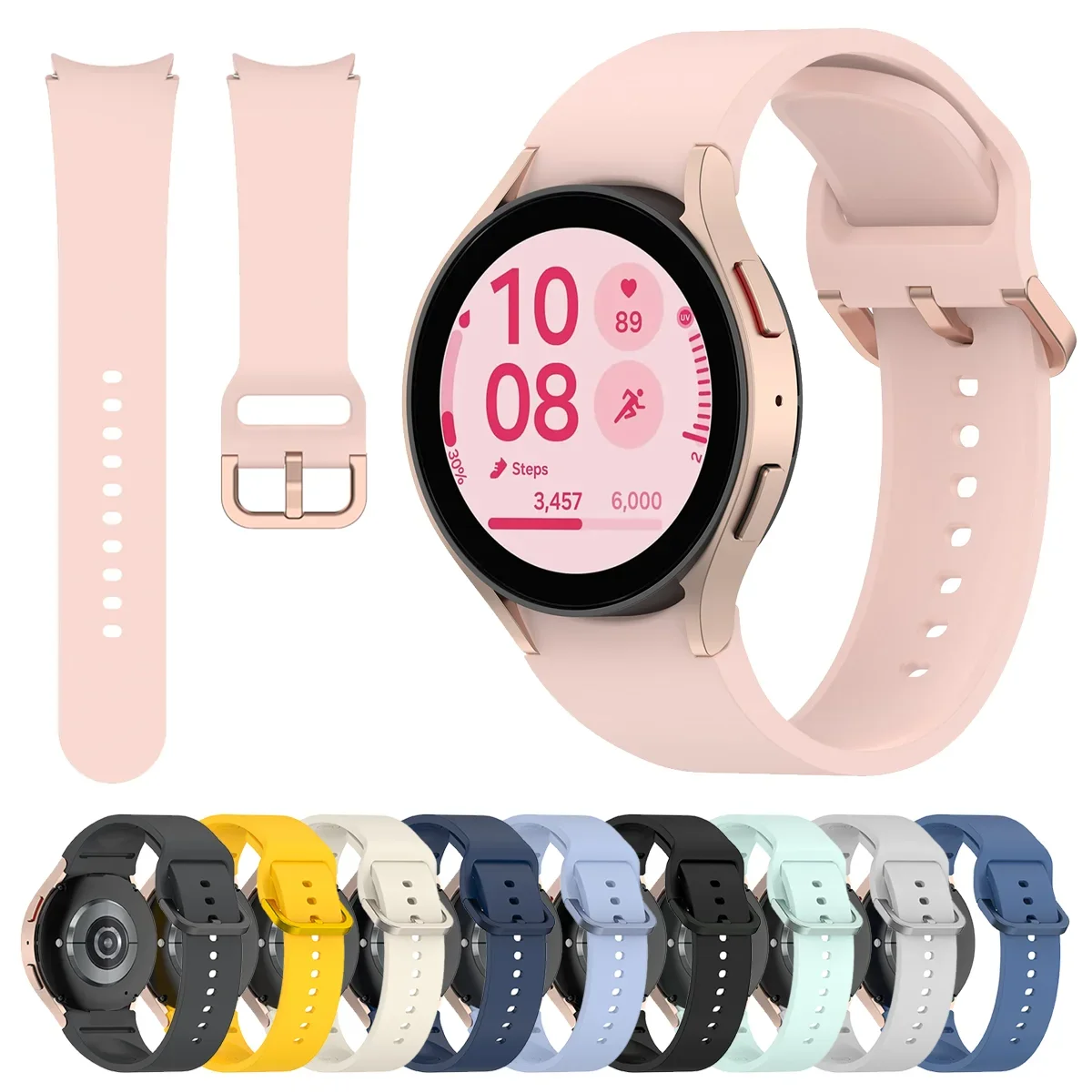 Originalband für Samsung Galaxy Watch 7/FE/5 Pro/6/4 Classic 44 mm 40 mm Silikon-Sportgürtelarmband Correa Galaxy Watch 7 Armband