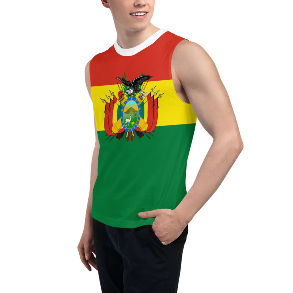 Sleeveless T-shirt Bolivia Flag 3D Men's Boys Tshirt Gyms Tank Tops Fitness Joggers Basketball Training Vest