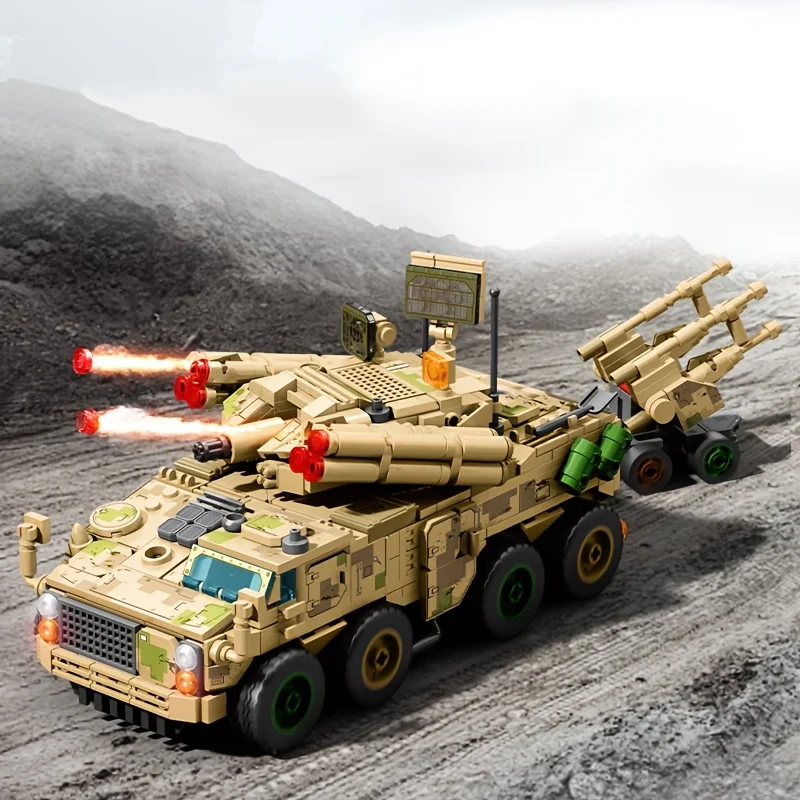 765 قطعة مكعبات بناء مركبات المدفعية المضادة للطائرات ، سلسلة عسكرية سيارة تجميع نموذج الطوب ، ألعاب الأطفال