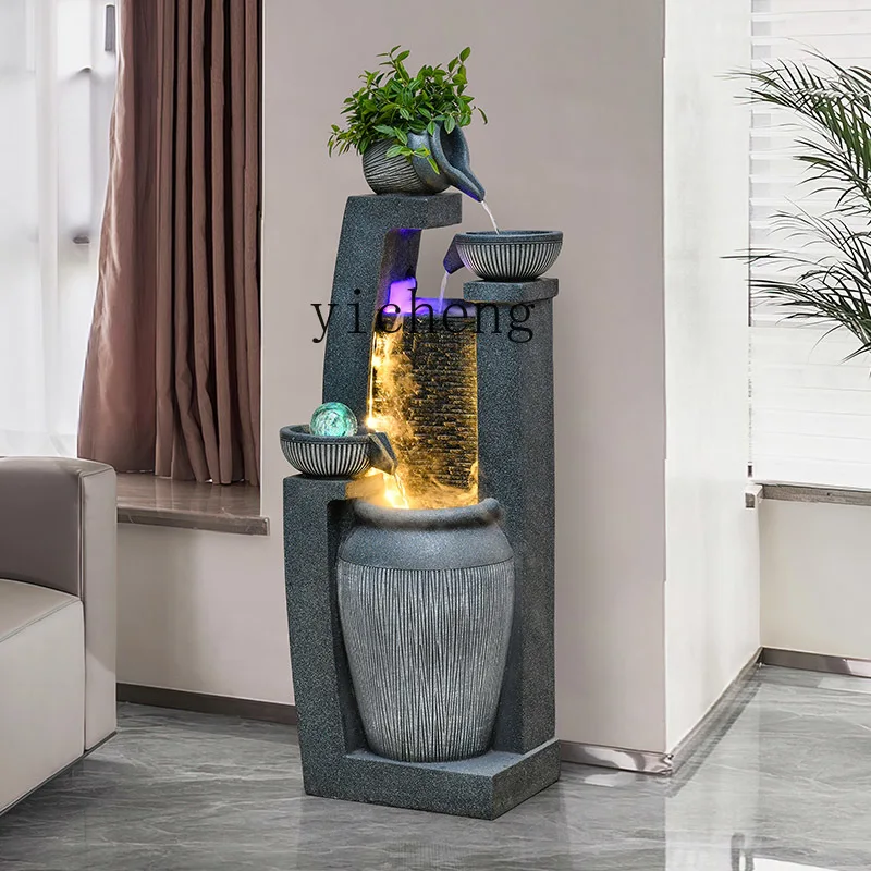 Zc Water Fountain Circulating Water Landscape Living Room Balcony Indoor Humidifier Fortune Floor Ornaments