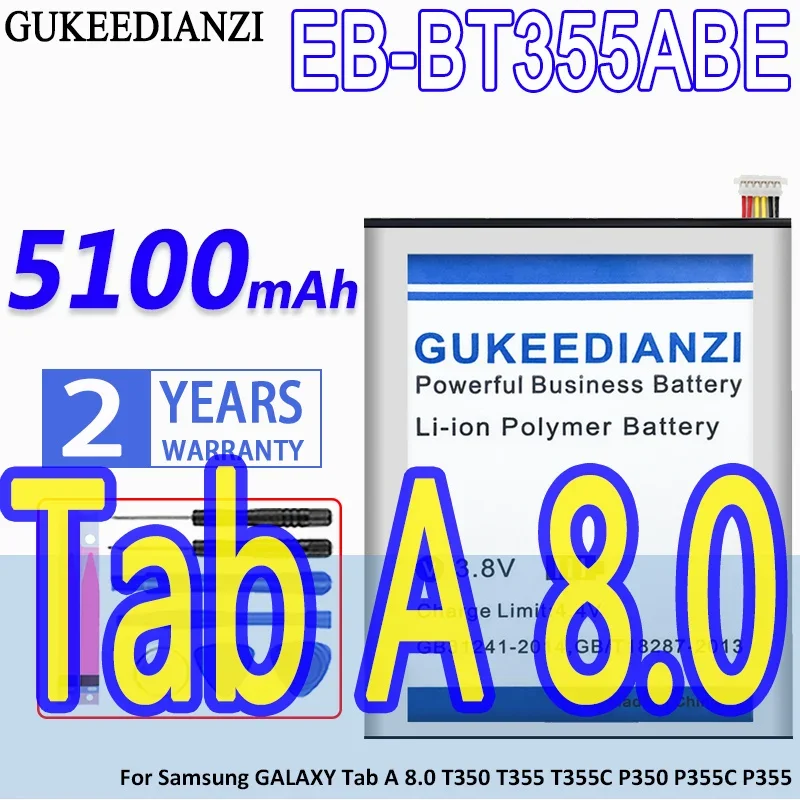 

GUKEEDIANZI Battery EB-BT355ABE 5100mAh For Samsung GALAXY Tab A 8.0 T350 T355 T355C P350 P355C P355 A8.0