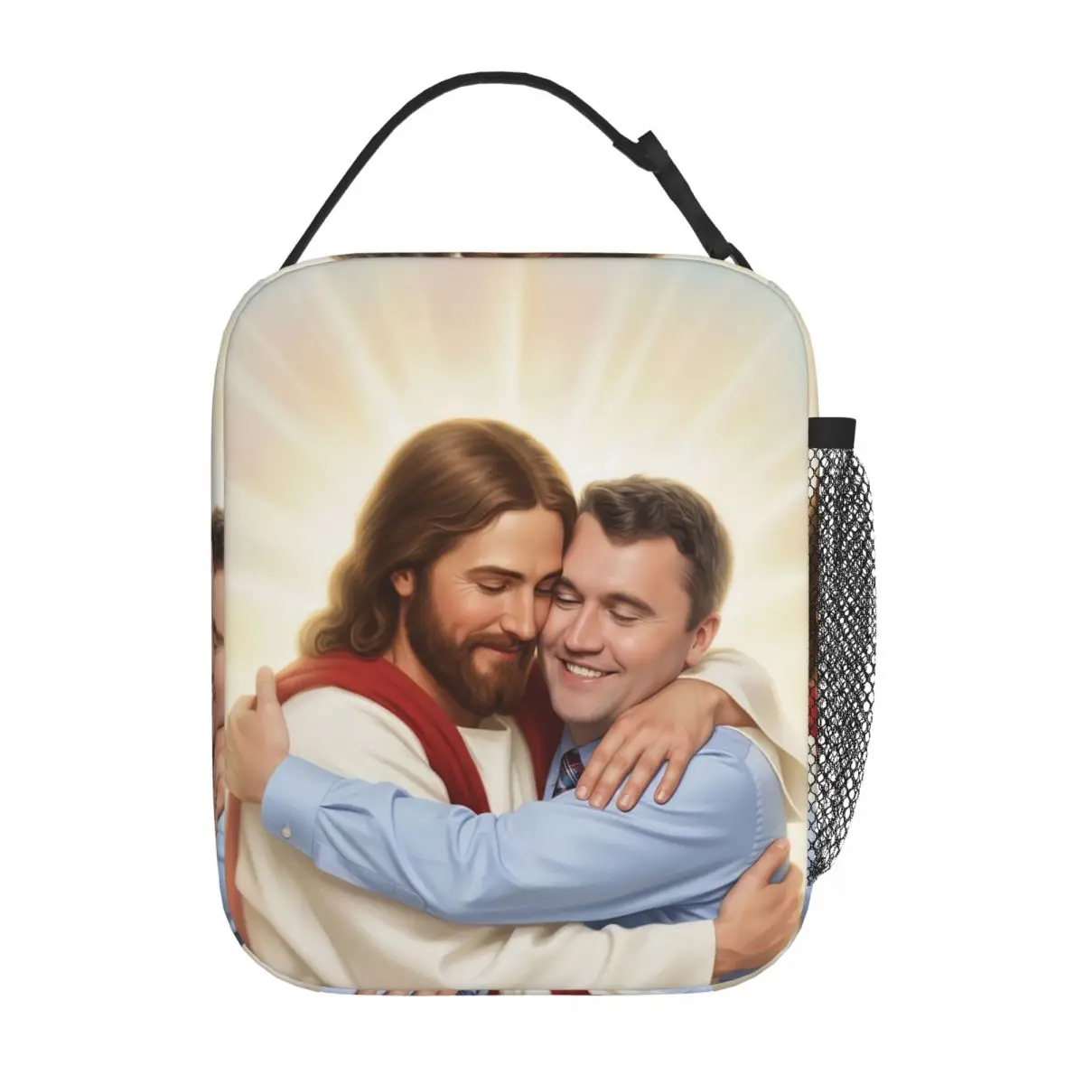 Angelic Advocate Charlie Kirk Insulated Lunch Bag Thermal Bag  Lunch Container Portable Tote Lunch Box School Outdoor