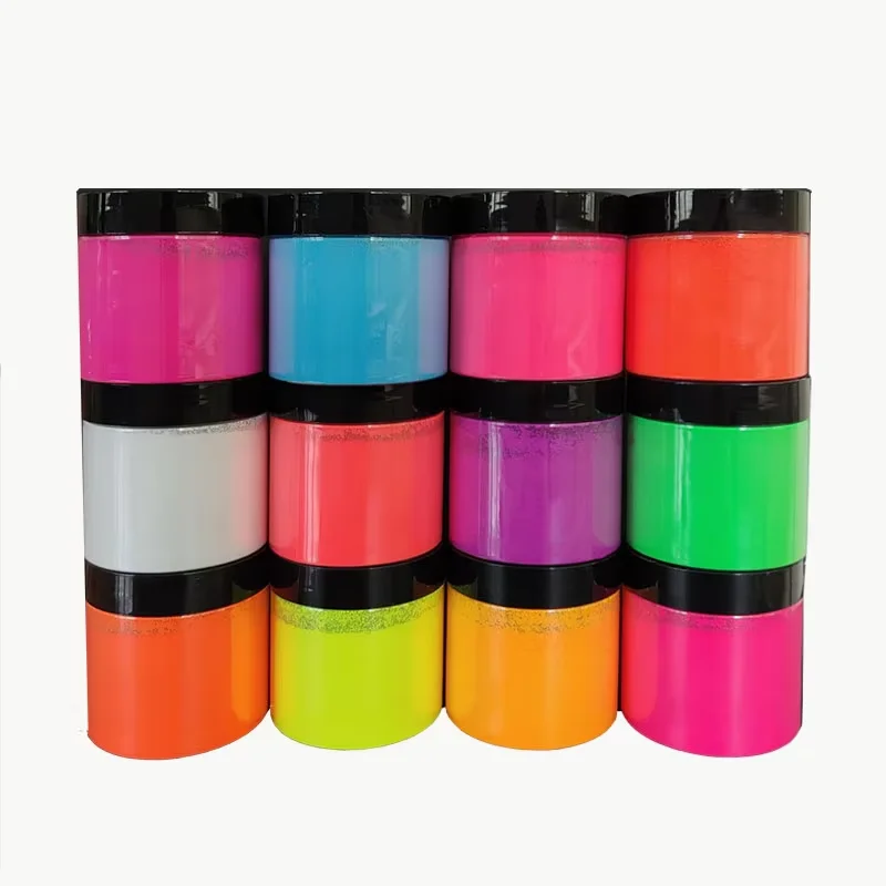 50g/tarro pigmento en polvo fluorescente para pintura, tinte, arte de uñas 12 colores polvo de neón para resina epoxi, fabricación de velas, Baba, resina UV