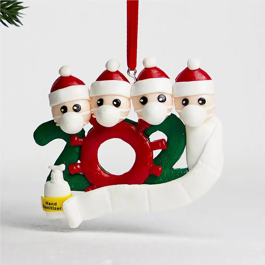 Christmas Hanging Ornament Snowman with Mouth Cover Clay Xmas Tree Embellishment DIY Home Decoration, F Model