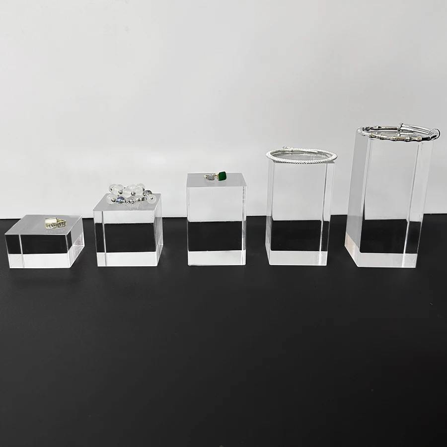 

Набор из 5 предметов, прямоугольная прозрачная твердая акриловая подставка для ювелирных изделий, косметики, статуэток, выставок, фотографий
