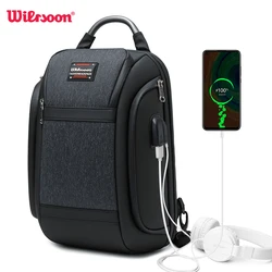 WIERSOON Men's Adjustable Chest Bags Anti-theft Waterproof Business Backpack USB Charging Travel Women Casual Niche Shoulder Bag