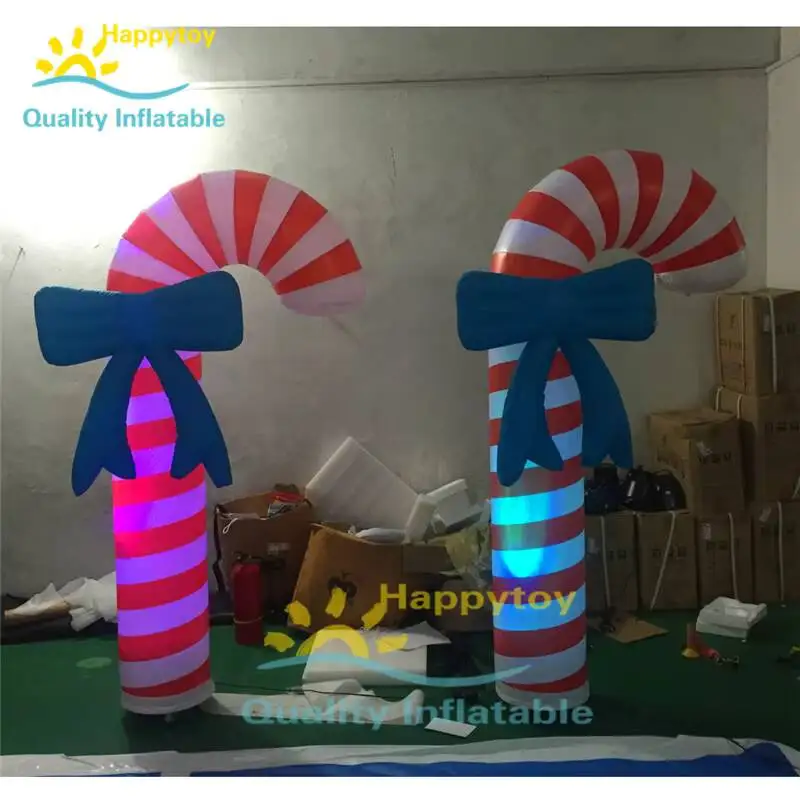 

D Lighting Inflatable Candy Cane LED Light Inflatable Crutches With Remote Ctrol