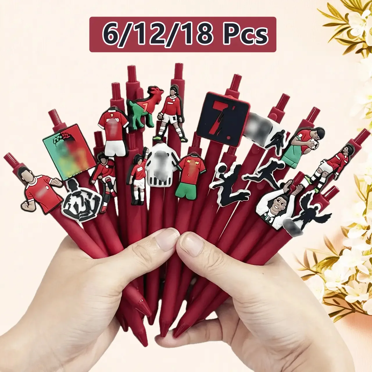 6/12/18 Pcs Red Football Ballpoint Pens Fan Football Enthusiast Gift Party Gifts Match Lover Gifts For Student Teacher Offices