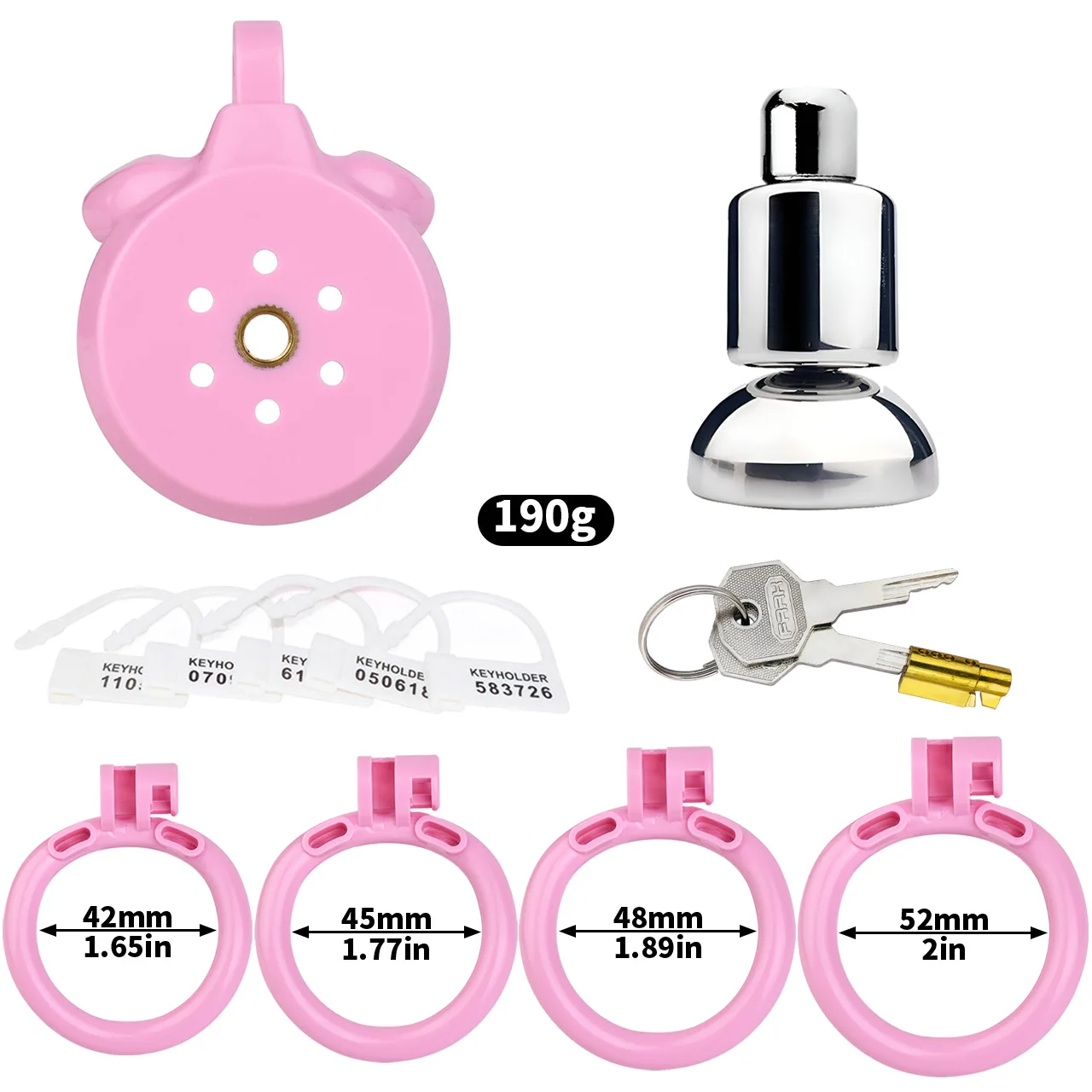 YOCY Strapon Flat ABS Chastity Cage With Metal Urethra 4 Size Penis Ring Cock Lock Chastity Strap Sexshop BDSM Men Femboy view 2