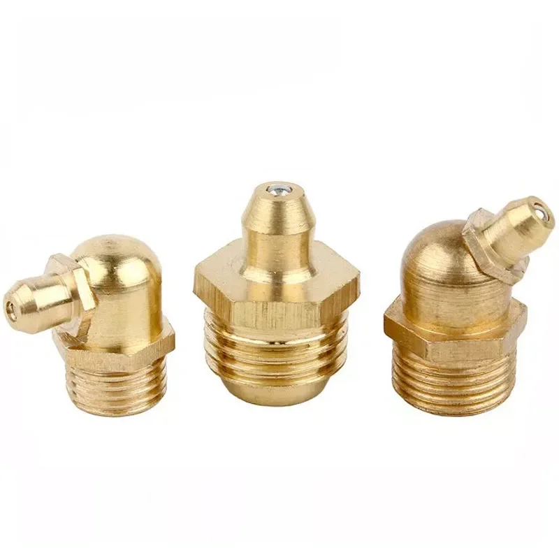 Brass Grease Nipple M6~M16 Straight 45/90Degree Copper Oil Mouth Elbow Type Oil Zerk Fitting Hydraulic Grease Nipple Fittings