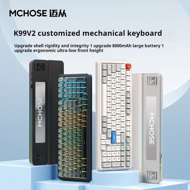 MCHOSE K99 V2 Mechanical Keyboards RGB Hot Swap Gasket Wireless Tri-mode Customize Gaming Keyboard PC Gamer E-Sports Accessories