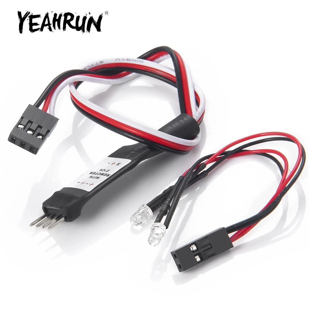 YEAHRUN Headlight Front LED Light with Switch Control for Axial SCX24 Deadbolt Chevrolet Wrangler Gladiator Bronco 1/24 RC Car