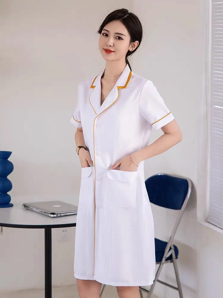 Ladies' Summer Korean Version Mid Sleeved White Jacket Coat Fashion Skin Manager Work Clothes Short Sleeved Experimental Jacket