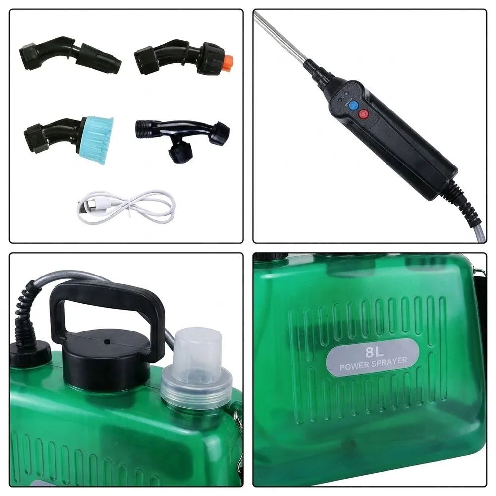 Electric 2 Gallon Sprayer Rechargeable with 3 Pressure Settings for Outdoor Planting Pest Control and Spraying