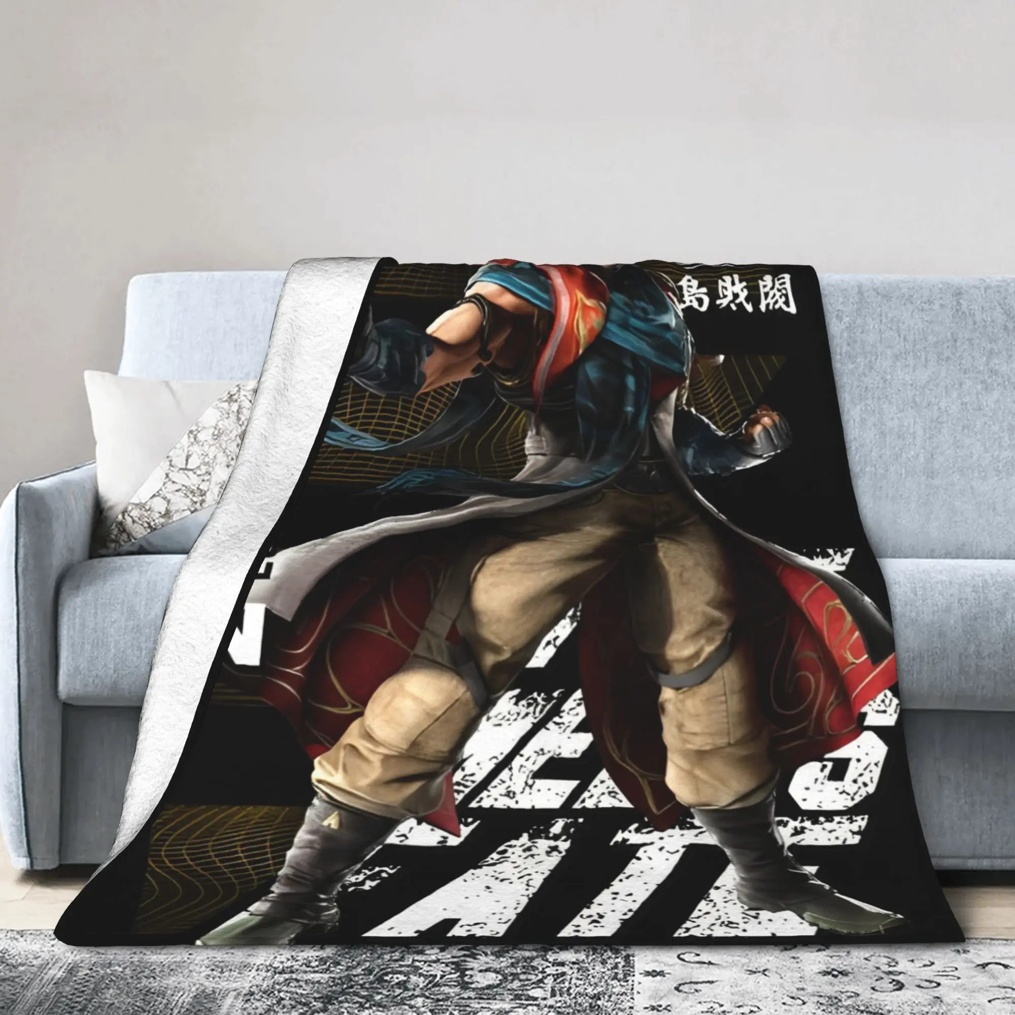 Shaheen Tekken 8 بطانية محبوكة للألعاب من القطيفة رمي البطانيات الصيفية تكييف الهواء المحمولة خفيفة الوزن المفرش،