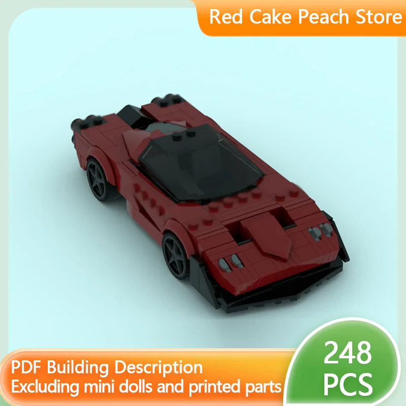 Modello di auto da corsa di velocità MOC Mattoni da costruzione Motore medio Supercar Tecnologia modulare Regali di festa per bambini Assemblare giocattoli Vestito