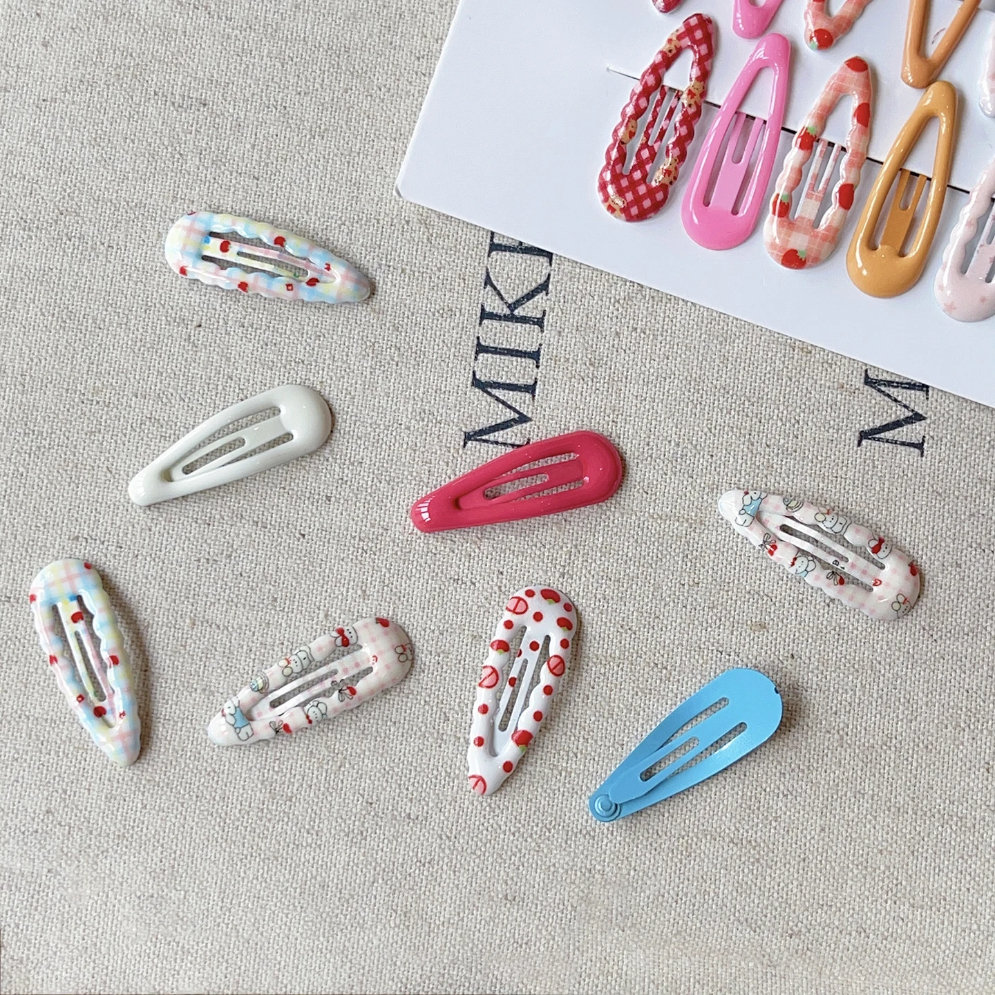 12 Stück/Set Koreanischer Stil Süße Bonbonfarben Kinder-Haarspangen Niedliche Blumenmuster Rutschfeste Haarklammern Kleinkind Mädchen Accessoires – Detail 6