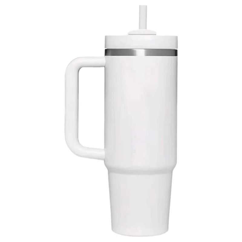 

Latest 1 Piece Water Bottle Travel Mug Coffee Cup Insulated Reusable Stainless Steel (White)