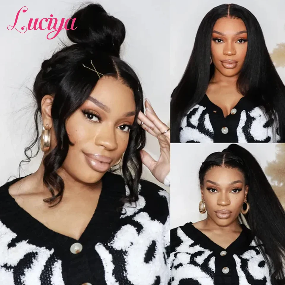 Invisi Strap 360 Full Lace Glueless Human Hair Wigs Pre Plucked 360 HD Lace Frontal Wig Glueless Wigs Kinky Straight Humain Hair