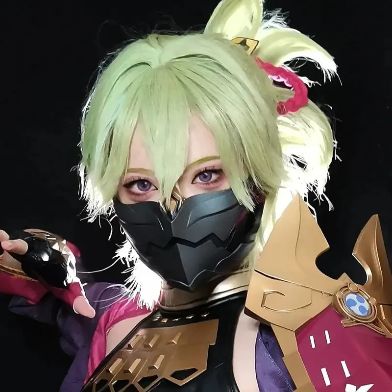 

Game Genshin Impact Kuki Shinobu Cosplay Masks Arataki Cos Punk Mask Clothing Accessories Anime Cosplay Half a face Mask