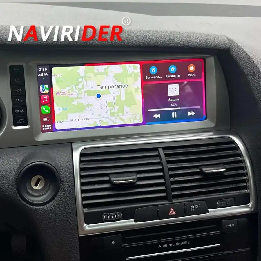 

10,25-дюймовый автомобильный радиоприемник Android 14 для Audi Q7 2010-2015 CarPlay 4G SIM WiFi GPS-навигация 1920*720 Экран Автомобильный мультимедийный плеер