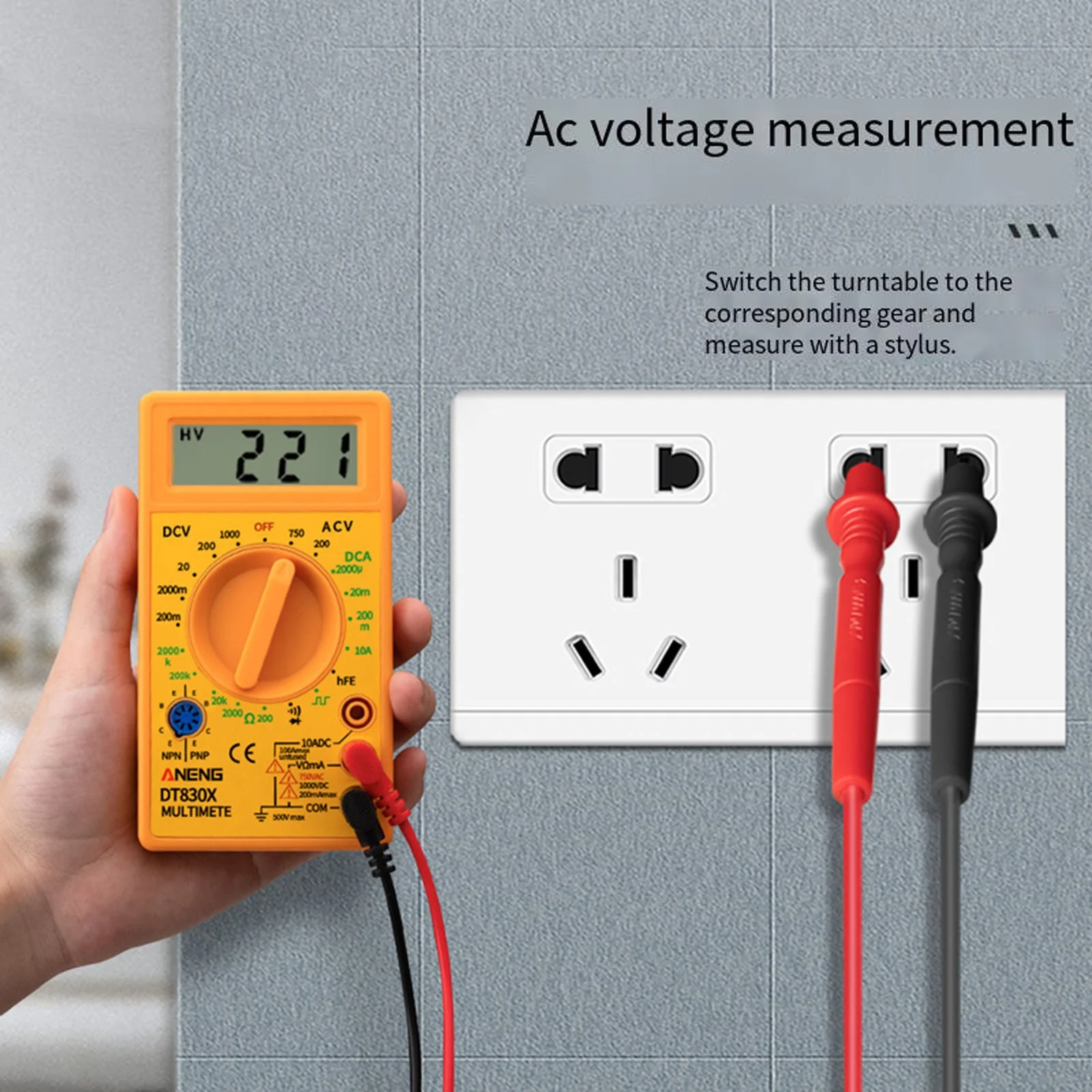 DT-830B LCD Auto Range Digital Voltmeter Multimeter Ohmmeter Volt Tester Electrical Instrument Analysis Instrument Detector Tool