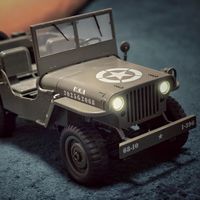 1: 14 military trucks 2.4G four-wheel drive electric retro off-road remote control car children's simulation car model Christmas