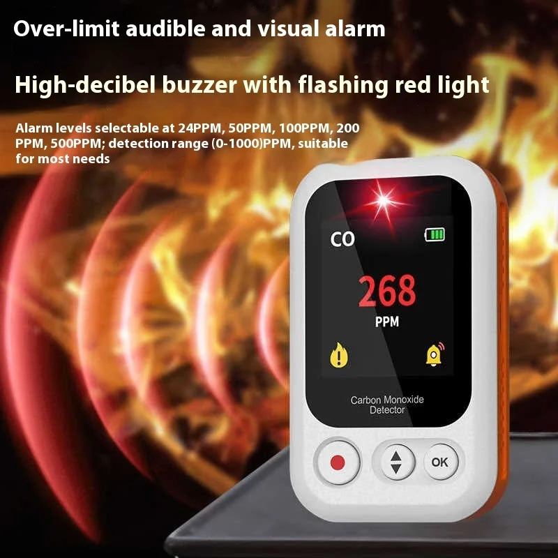 Portable CO Concentration Detection Alarm New 2025 Carbon Monoxide Detector Novel Popular Security Protection Sensor Detector