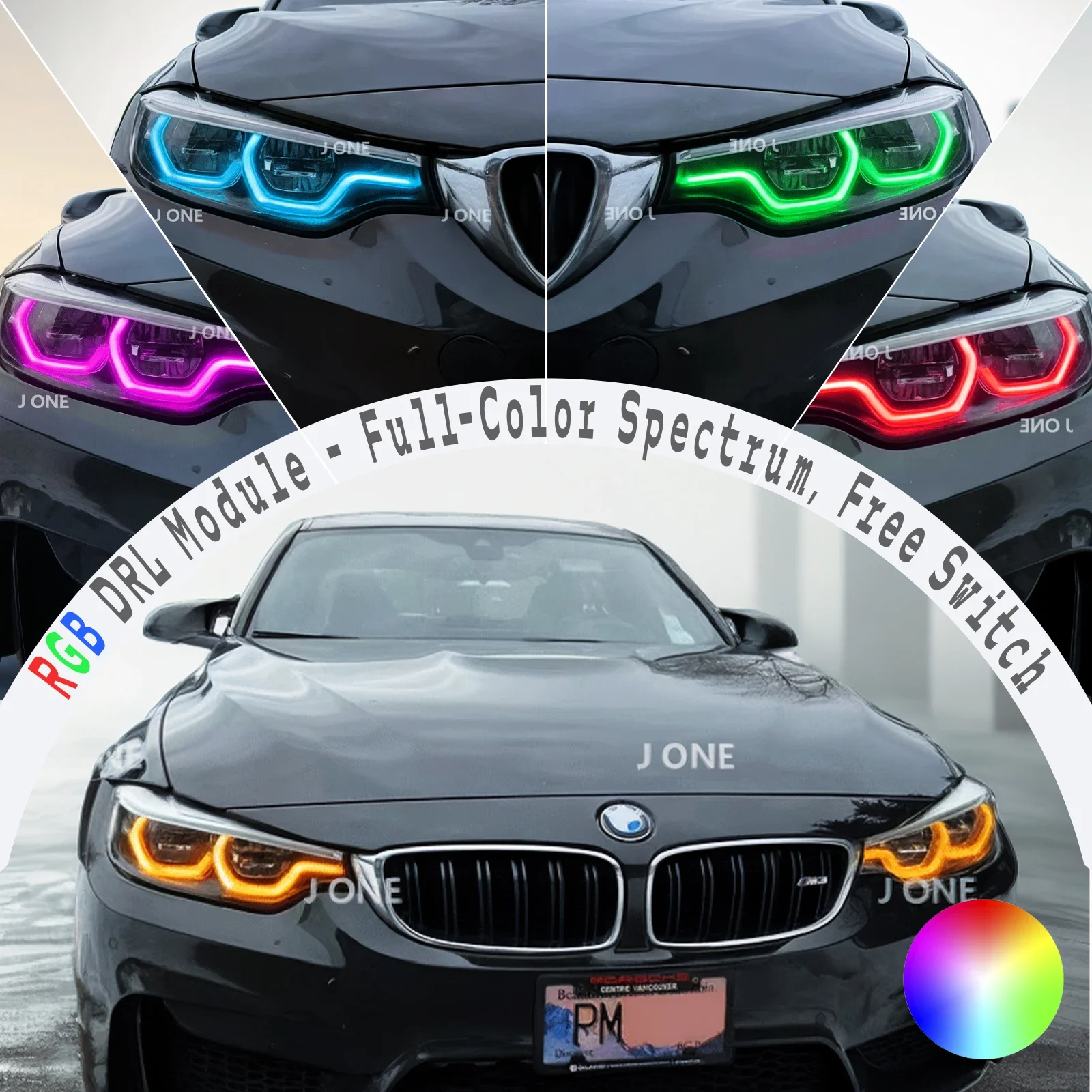 FOR BMW 4 Series M3 M4 2013-2019 F32 F33 F36 F80 F82 F83 RGB DRL Module, Full Spectrum Daytime Running Light 425 428 435 435 440