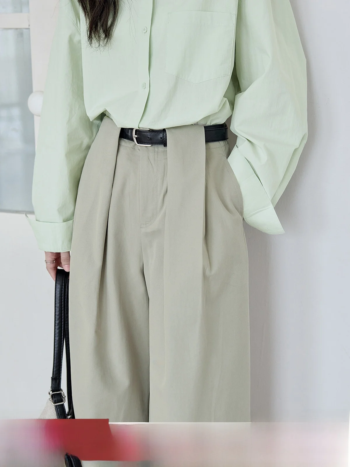 

HuiXi Laisel Cotton Wide Leg Pants Women's High Waist Drapey Casual Long Trousers Comfortable Fashionable Ladies' Pants