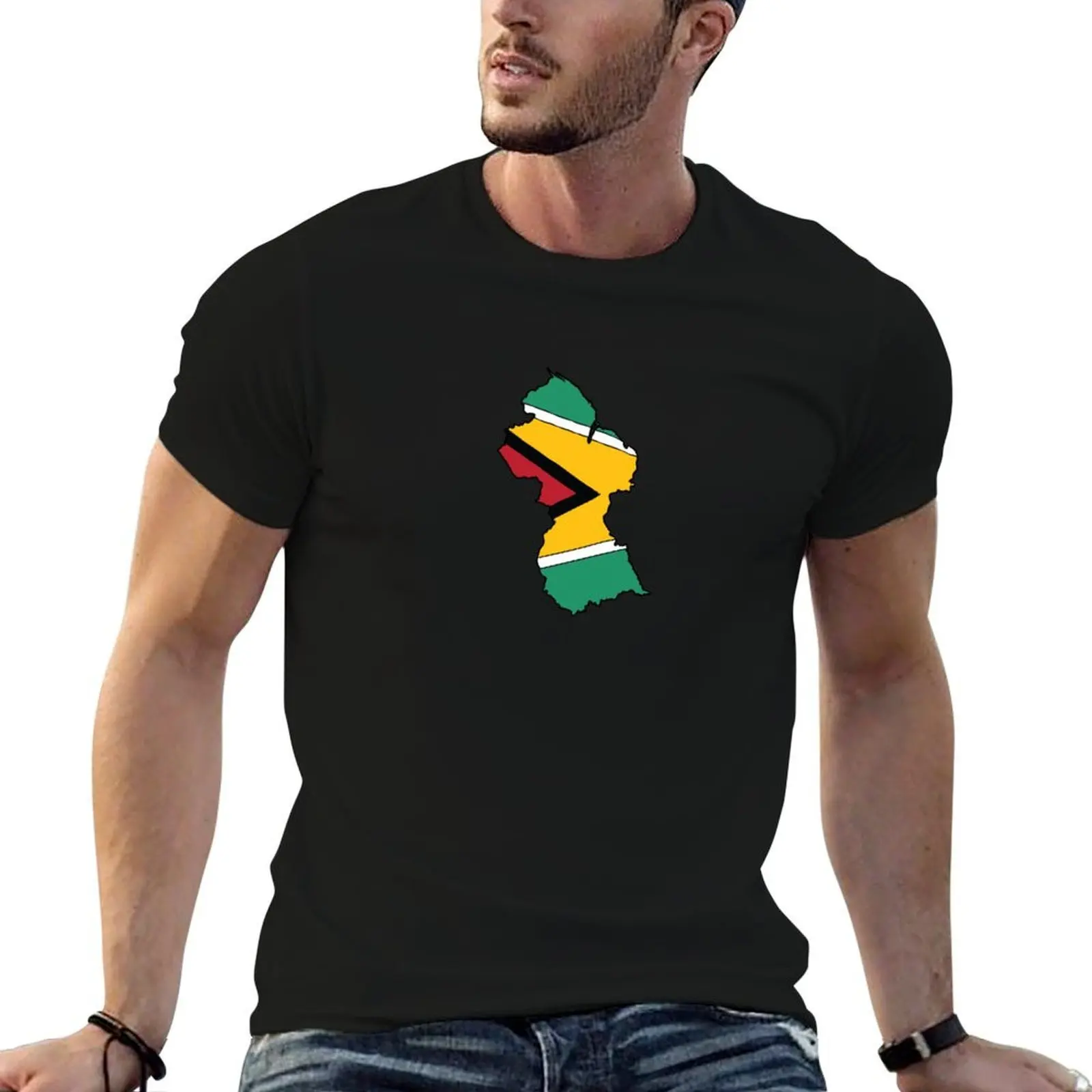 

Guyana country shape flag T-Shirt man tshirt man t shirts for men T-Shirt