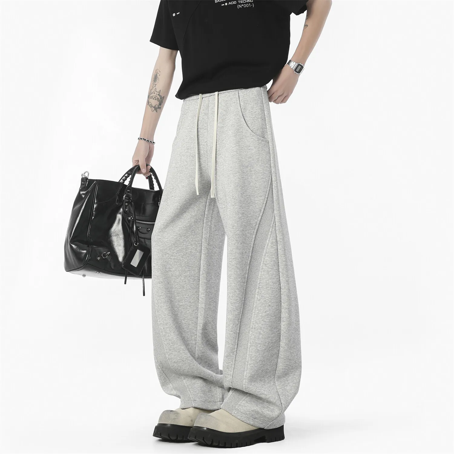 

LAPPSTER Kpop Patchwork Fashoins Black Joggers Pants Designer Japanese Sweatpants Casual Baggy Loose Trousers Free Shiping