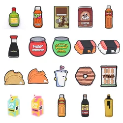 Fast Food Shoe Charms For Adults Silicone Drinks Coffee Shoe Decoration Pins For Women Men Clog Accessories Pins