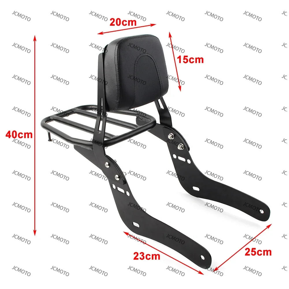 

Rebel 500 300 for Honda CMX500 CMX300 2017 2018 2019 2020 2021 2022 2023 Motorcycle Rear Backrest Sissy Bar + Luggage Rack Pad