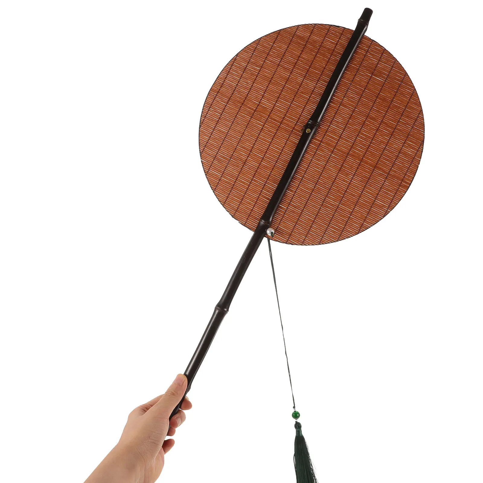 

Bamboo Foldable Circular Fan Handheld Portable Lightweight Dancing Performance Photography Round Foldable Fan Folding Hand Fans