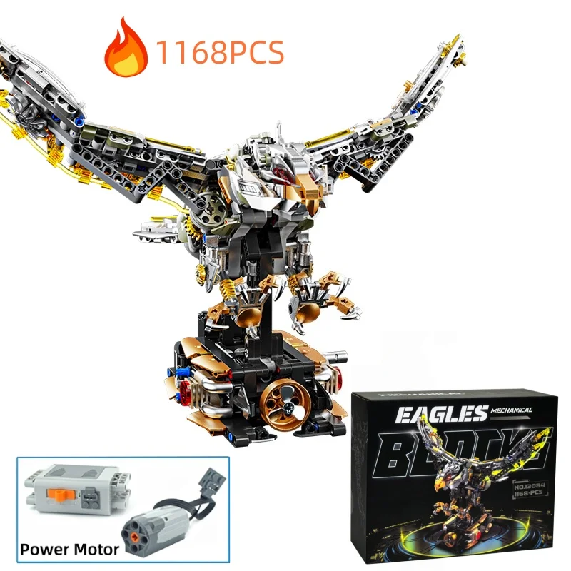 

Набор механических строительных блоков MOC Eagle, комплект модели животного мира, мощный мотор, технические кирпичи, детские подарки на Рождество и день рождения