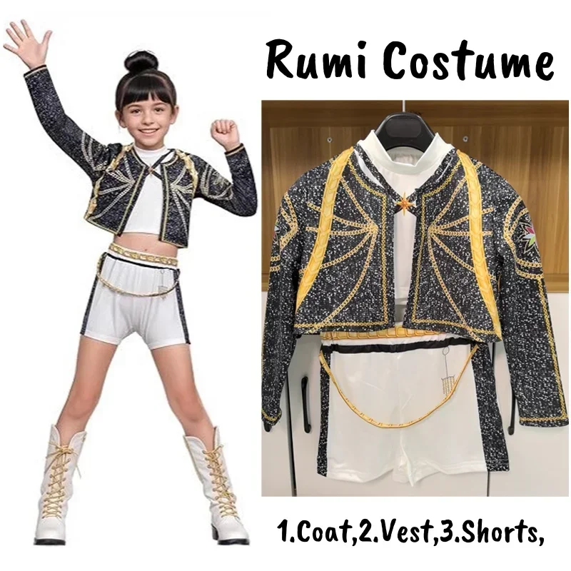 

Kids K-Pop Demon Hunters Zoey Rumi Mira Costume Fancy Dress Cosplay Virtual Idol Movie Cosplay for Girls' Kids Halloween Carniva