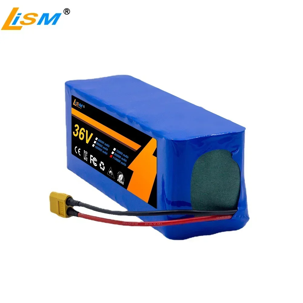 36V 110Ah 18650 Rechargeable Lithium Battery Pack 10S3P Li- Ion battery pack 1000W Power Power Battery + BMS