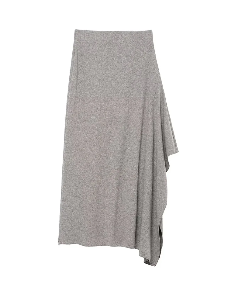 

HH Woman Elegant Pleated Beach Party Long Midi Skirt Female Street Style Casual Asymmetrical Decoration Summer Solid Skirt