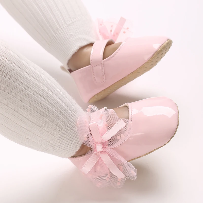 Spring Girl Baby Baby Shoes Sweet and Cute Bow Princess Shoes Non slip Comfortable Casual Walking Shoes