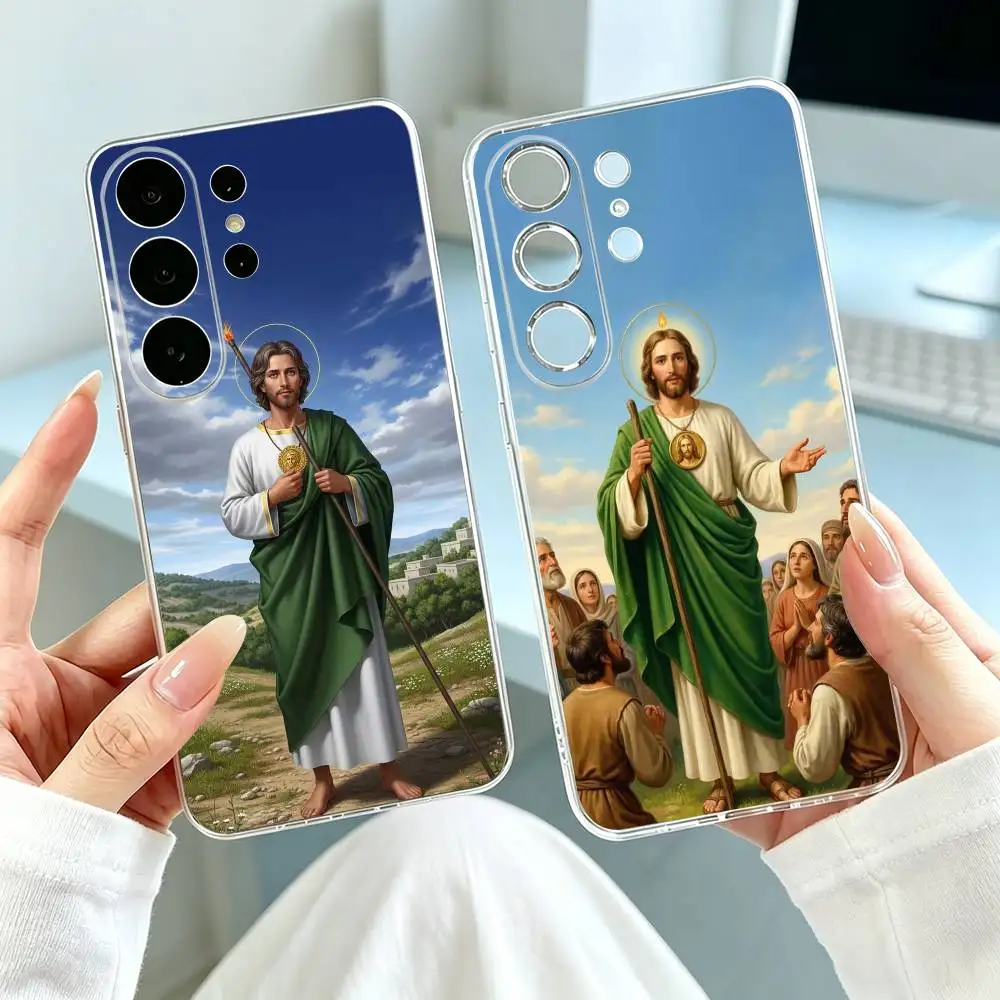 Saint Jude Thaddaeus  Phone Case Transparent Silicone Soft For Samsung S25,S24,S21,S22,S23,S30,Ultra,S20,Plus,Fe Gift