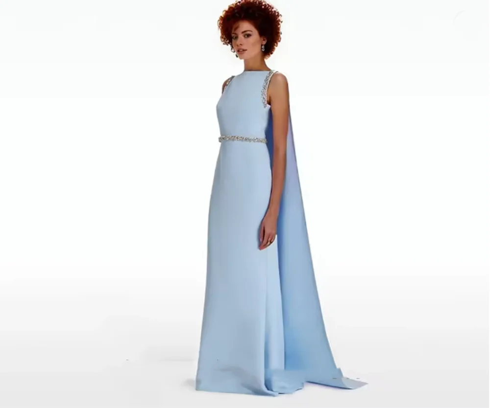 ชุดราตรีทรงเมอร์เมดแบบอาหรับสมัยใหม่ประดับคริสตัล  สามารถสั่งตัดได้  ชุดออกงานทางการ  ชุดพรอมผ่าข้าง  ชุดสำหรับงานปาร์ตี้  ชุดเจ้าสาว