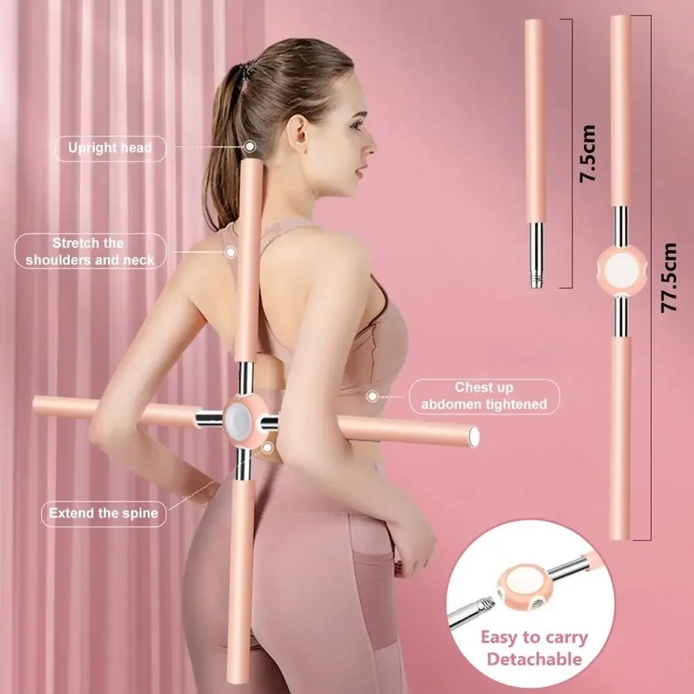 

Standing Training Stick Adjustable Yoga Pole Stainless Steel Removable Open Shoulder Beauty Sports Correction Sticks