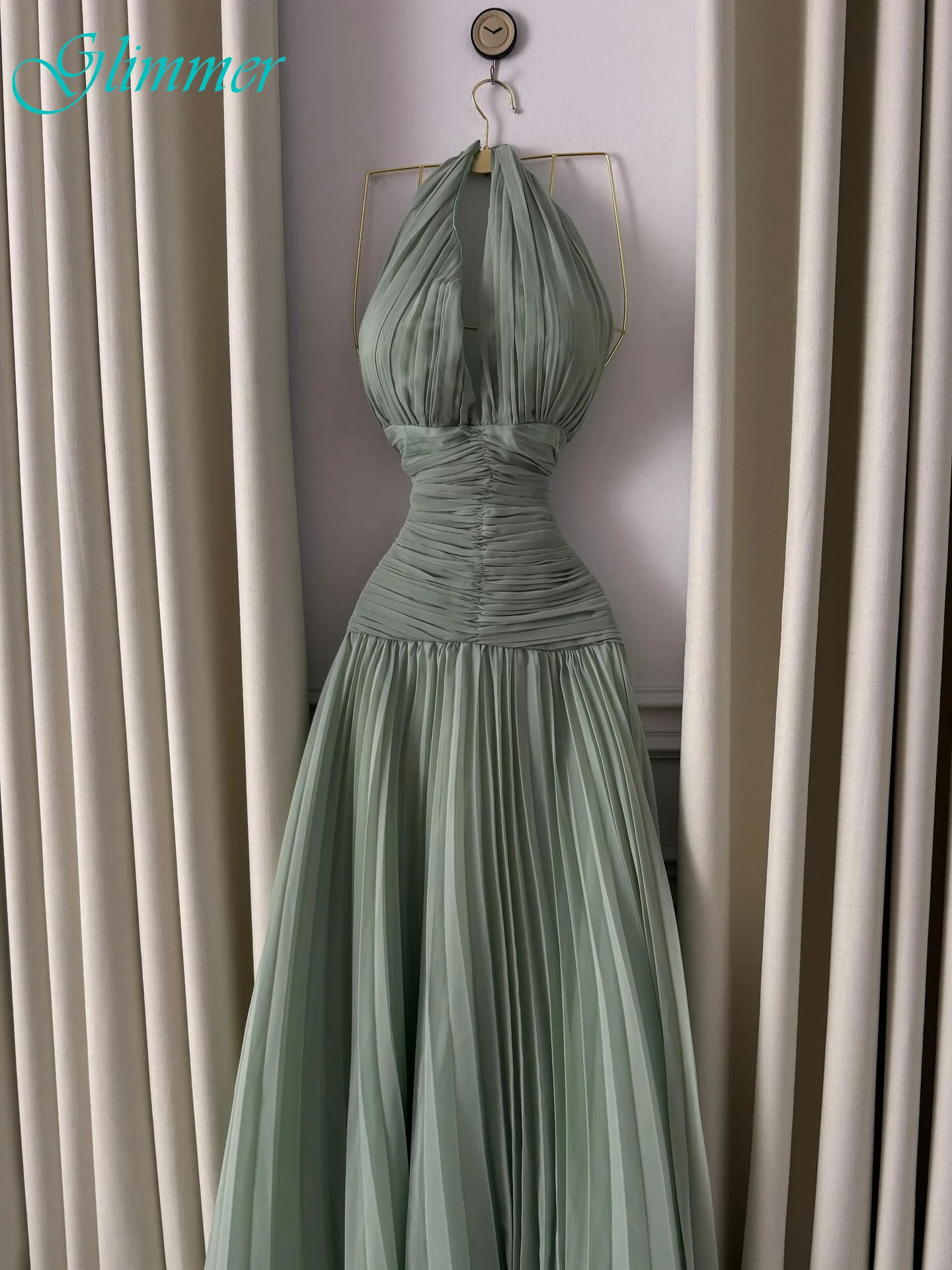 

Customized A-Line Halter Elegant Fashion Evening Dress Modern Temperament Celebrity Gowns Formal High Quality Party Dress