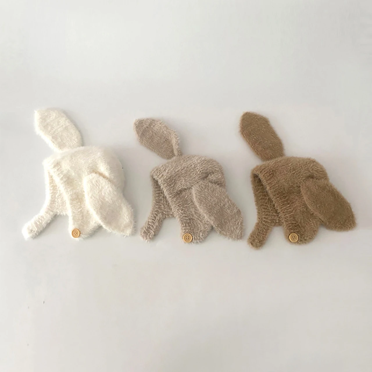 Cappello invernale con paraorecchie per bambini Simpatico orecchio di coniglio Peluche Infantile Ragazzo Ragazza Berretto Tinta unita Bambino Bambini Caldo Protezione per le orecchie Beanie Cofano