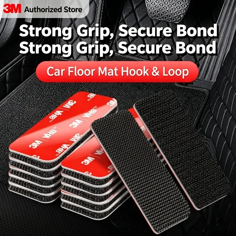 3M 10/20/30Pairs Strong Magic Tape Hook and Loop Fasteners High Adhesion Traceless Dual Lock Double Sided Tape for Car Floor Pad