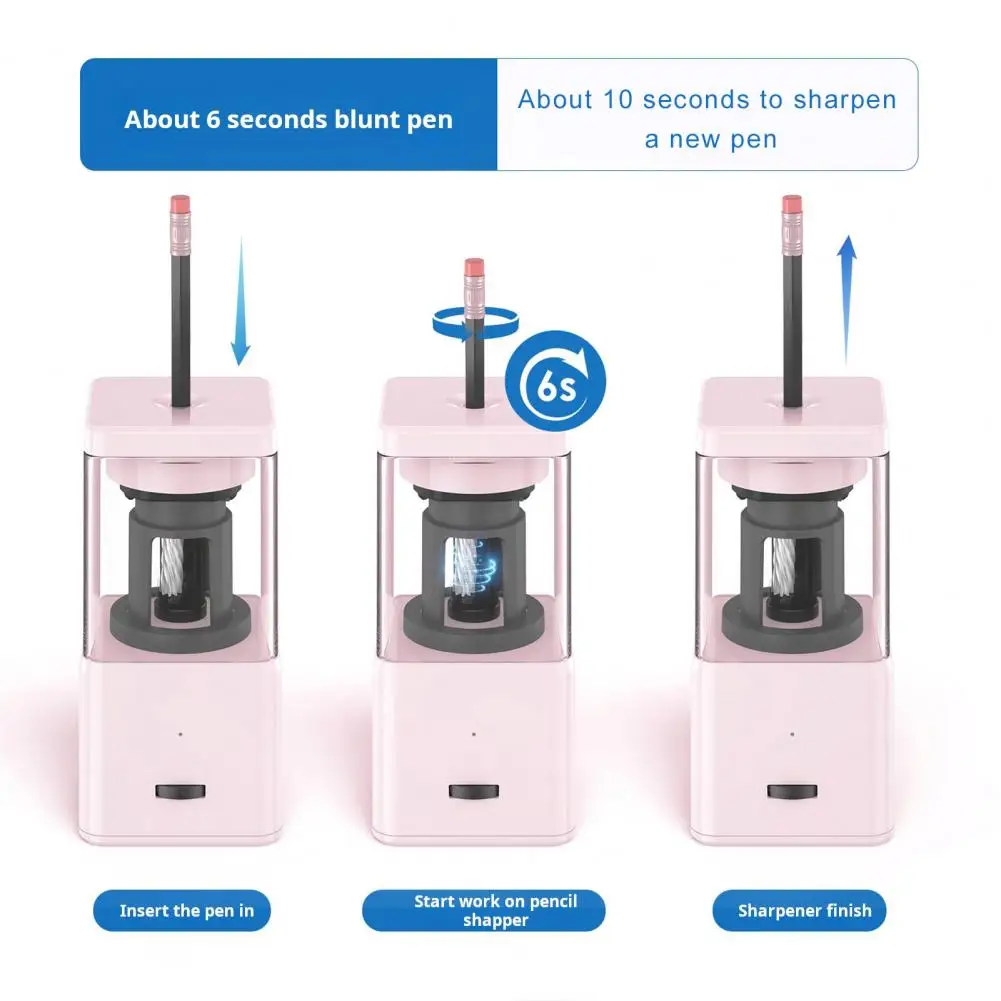 

Spiral Blade Pencil Sharpener Usb Rechargeable Electric Pencil Sharpener with Auto-stop Feature Spiral Blade 2000mah for Artists