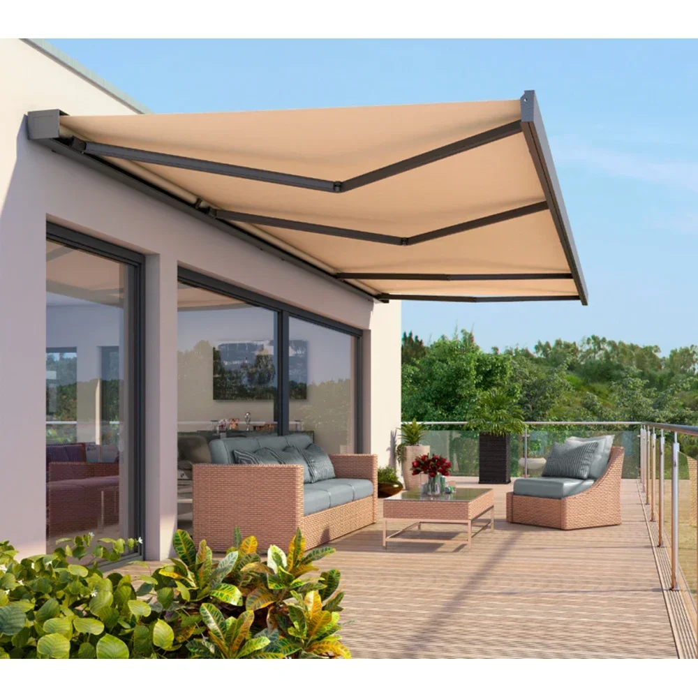 Wholesale Aluminum Arm Electric Acrylic Fabric Awning Retractable Waterproof Awning Outdoor Factory Wholesale Custom Awning